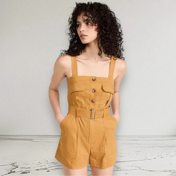A.L.C. Gillian Romper in Goldenrod Size 8 - Picture 1 of 15